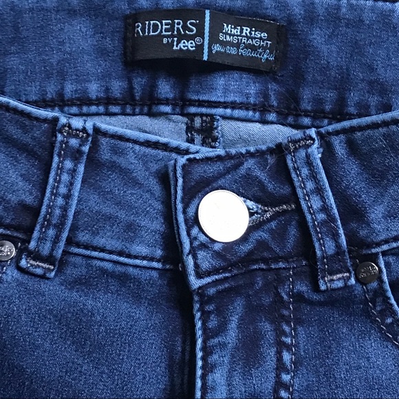 Riders by Lee Midrise Slim Navy Wash Size 8 - Picture 4 of 6